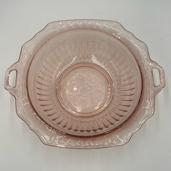 Mayfair Open Rose Depression Glass Serving Bowl - Picture 10 of 12